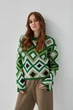 В'язаний джемпер "Лайт" (залений, оливка, білий, чорний) One Size - изображение 9