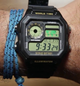 Мужские наручные часы Casio ILLUMINATOR AE-1200WH-1BVEF Черные\зеленый экран - изображение 5