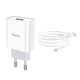 Зарядний пристрій Hoco C81A Smart 1USB 2.1A + кабель Lightning (iPhone), білий - зображення 2