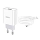 Зарядний пристрій Hoco C81A Smart 1USB 2.1A + кабель Type C, білий - зображення 2