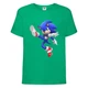 Футболка детская Соник заносит ногу (SONIC) зеленая (snc grn-03) 104 см - изображение 1