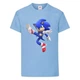 Футболка детская Соник заносит ногу (SONIC) голубая (snc sbl-03) 140 см - изображение 1