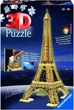 Ravensburger - 3D-головоломка, Эйфелева башня в специальном ночном выпуске со светодиодной подсветкой, рекомендуемый возраст 10+ - изображение 1