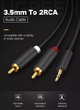 Кабель аудио UGREEN 3.5 mm to 2RCA стерео разветвитель PVC 3М Grey (AV102) - изображение 3