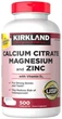 Витамины Kirkland Signature Calcium Citrate Magnesium Zinc Vitamin D3 500 таблеток (4384304431) - изображение 1