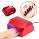 Лампа для маникюра гибридная ультрафиолетовая CCFL + LED УФ 36W Quick Nail Lamp UKC выдвижное дно Red - изображение 1