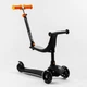 Самокат-велобег 3в1 Best Scooter колеса PU со светом, сидение, родительская ручка. Black (106695) - изображение 1