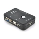 2 портовый kvm свич veggieg k201 usb переключатель для подключения двух компьютеров к одному комплекту периферии серый цвет в упаковке blister box - изображение 2