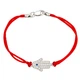 Браслет Jewel-case Червоний шовковий з срібною вставкою Хамса з камінням 4010-kr 21.0 - зображення 1
