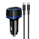 Автомобільний зарядний пристрій Borofone BZ14A PD20W+QC3.0 (1Type-C/1USB/3A) + Type-C to Type-C Чорний - зображення 1
