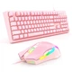 Комплект ігрова мембранна мембранна клавіатура і миша Onikuma G25 CW905 Gaming Combo 2в1 RGB Pink - зображення 1