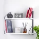 Полиця настінна подвійна Adore Decor Чорний/Білий (метал/ЛДСП) (PN2b-dW) - зображення 1