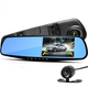Відеореєстратор-дзеркало Vehicle із камерою заднього виду 2 камери DVR Full HD - зображення 2