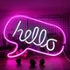 Неоновый светильник настенно-потолочный ночник- Надпись "HELLO", 43*31 см, 3 AA (141417) - изображение 1