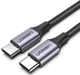 Кабель синхронизации Ugreen US261 USB Type-C - USB Type-C Aluminum Shell 1 м Black-Gray (90402006) - изображение 2