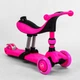 Самокат-велобег 3в1 трехколесный Best Scooter, колеса PU со светом, амортизаторы, родительская ручка. Pink (104497) - изображение 4