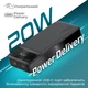 УМБ Promate Torq-20 20000 mAh USB-C PD USB-А QC3.0 Black (torq-20.black) - изображение 4