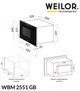 Вбудована мікрохвильова піч Weilor WBM 2551 GB - зображення 15