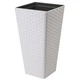 Горшок FormPlastic Rattana Slim kvadro - 30 белый (3890-011) - изображение 1