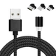 Кабель магнитный USB Type-C MicroUSB Lightning 3в1 360 1м нейлон - изображение 1