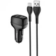 Адаптер автомобильный HOCO Micro USB Cable Leader Z36 2USB 2.4A Black - изображение 2