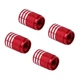 Набор колпачков на ниппель для автомобиля SUNROZ Caps 3Stripes Red/Silver 4 штуки (A-67182) - изображение 1