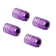 Набор колпачков на ниппель для автомобиля SUNROZ Caps 3Stripes Purple/Silver 4 штуки (A-67184) - изображение 1