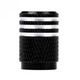 Набір ковпачків на ніпель для автомобіля SUNROZ Caps 3Stripes Black/Silver 4 штуки (A-67180) - зображення 2