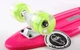 Скейтборд пластиковый Penny LED WHEELS FISH 22in со светящимися колесами SK-405-5 (роз-бел-сал) - изображение 3