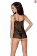Сорочка прозрачная беби долл Passion MELANIA CHEMISE XXL/XXXL Черный ( EL16306 ) - изображение 5
