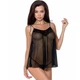 Сорочка прозрачная беби долл Passion MELANIA CHEMISE S/M Черный ( EL16305 ) - изображение 4
