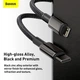 Кабель Baseus Tungsten Gold Fast Charging Cable Type-C to Lightning PD 20W 2m CATLWJ-A01 Black - зображення 6