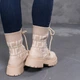 Ботинки женские Fashion Horseshoe 3367 39 размер 25 см Бежевый - изображение 5