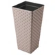 Горшок FormPlastic Rattana Slim kvadro - 30 бежевый (3890-051) - изображение 1