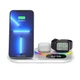 Зарядное устройство Qi 4in1 Wireless Charger RGB/Clock JYD-WC124 30W Phone/Watch/Earphones white - изображение 2