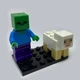 Конструктор фигурки iBlock Зомби и Овечка Майнкрафт Zombie Sheep Minecraft&nbsp;4.5 см - изображение 1