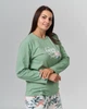 Женская хлопковая пижама батальная c брюками в листочки Nicoletta 20035 3XL Ментоловый - изображение 2