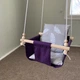 Детская качеля Infancy АРТ подвесная из натурального дерева фиолетовая тканевая основа от 7 месяцев до 5 лет - изображение 1