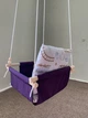 Дитяча гойдалка Infancy Транспорт великий підвісна з натурального дерева фіолетова тканинна основа від 7 місяців до 5 років. - зображення 9