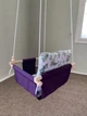 Дитяча гойдалка Infancy Коала підвісна з натурального дерева фіолетова тканинна основа від 7 місяців до 5 років. - зображення 11