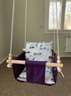 Детская качеля Infancy Гонщики подвесная из натурального дерева фиолетовая тканевая основа от 7 месяцев до 5 лет - изображение 7