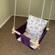 Дитяча гойдалка Infancy Веселки підвісна з натурального дерева фіолетова тканинна основа від 7 місяців до 5 років. - зображення 4
