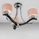 Люстра стельова з абажуром Light House DL-18377/3 хром + чорний білий плафон в смужку - зображення 1