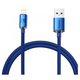 Кабель Baseus CAJY000101 Crystal Shine Series Lightning 2.4A 200см blue - зображення 3