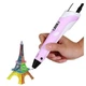 3D-ручка с экраном 3D Pen Розовая с разноцветным Эко Пластиком 49 метров с Трафаретами - изображение 2