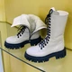 Женские высокие ботинки / берцы из натуральной кожи TEONA арт. 1356-22 бежевые 37 р. - изображение 8