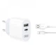 Зарядне мережеве XO L97 (PD+1USB/2.4A) Micro USB Білий - изображение 1