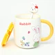 Кружка с крышкой BonaDi Rabbit 430 мл фарфоровая с ложкой (927-223) - изображение 4