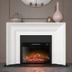 Портал камина Infinity из МДФ и электрокамин 23 дюйма каминокомплект FN 1023 белый Aristocrat Decor - изображение 1