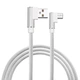 Micro usb кабель з Г-подібними роз'ємами - 3 метри, білий (100914) - зображення 1